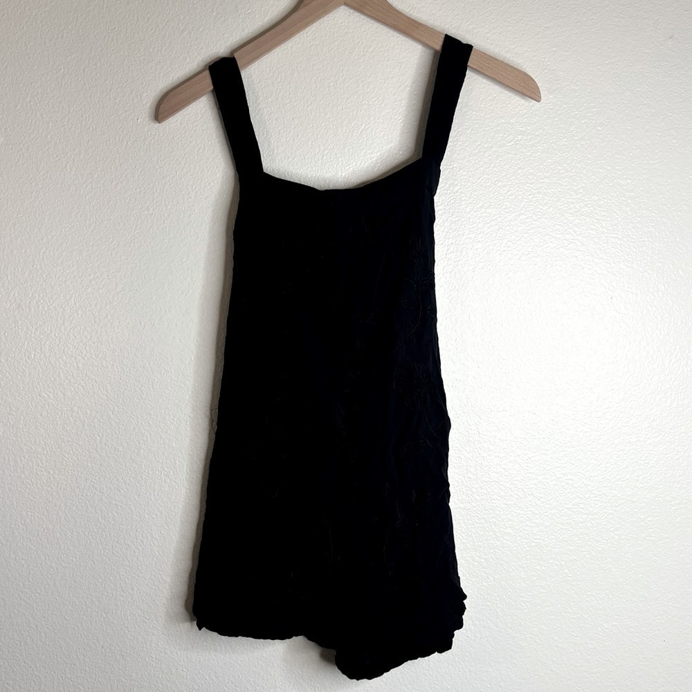 Society Amuse Black Embroidered Romper Small